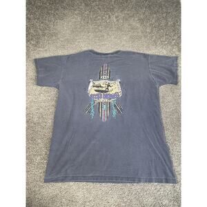 Vintage Gecko Hawaii Shirt Mens XL Blue Surfboard Graphic Ribbed Crew Neck 90s